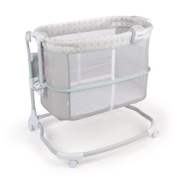 Ingenuity Dream   Grow Bedside Baby Bassinet 2-Mode Crib 0-12 Months, Adjustable Height   Tesse (Green)