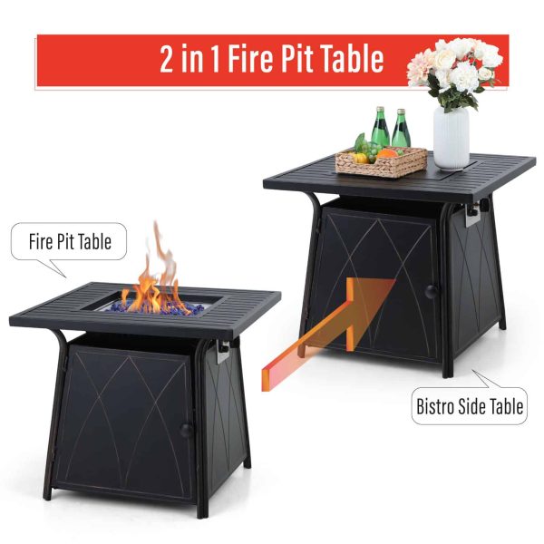 Sophia   William 28 inch Outdoor Gas Fire Pit Table with Lid 50,000 BTU - Image 4