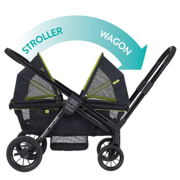 Evenflo Pivot Xplore All-Terrain Stroller Wagon (Wayfarer Black) - Image 9