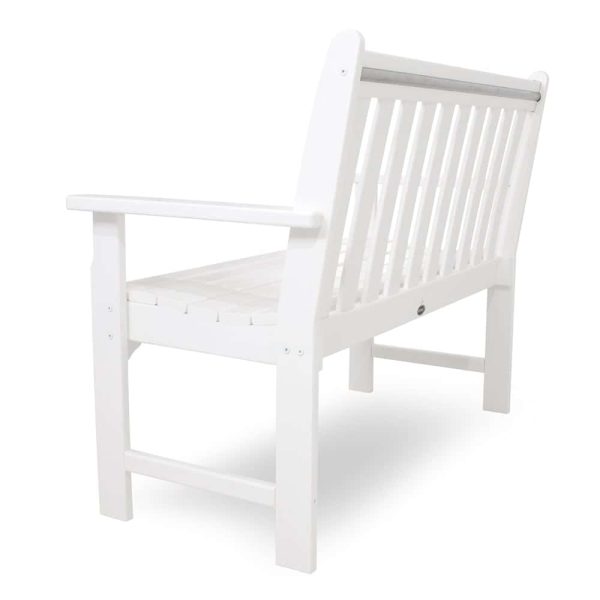 POLYWOOD Vineyard 48.5-in W x 35.25-in H White Plastic Garden Bench - Image 2