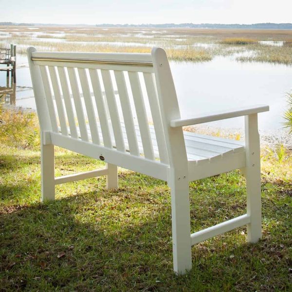 POLYWOOD Vineyard 48.5-in W x 35.25-in H White Plastic Garden Bench - Image 3