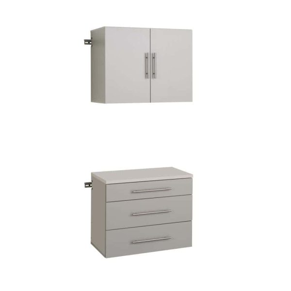 HangUps 30-in W x 72-in H Wood Composite Light Gray Wall-mount Utility Storage Cabinet