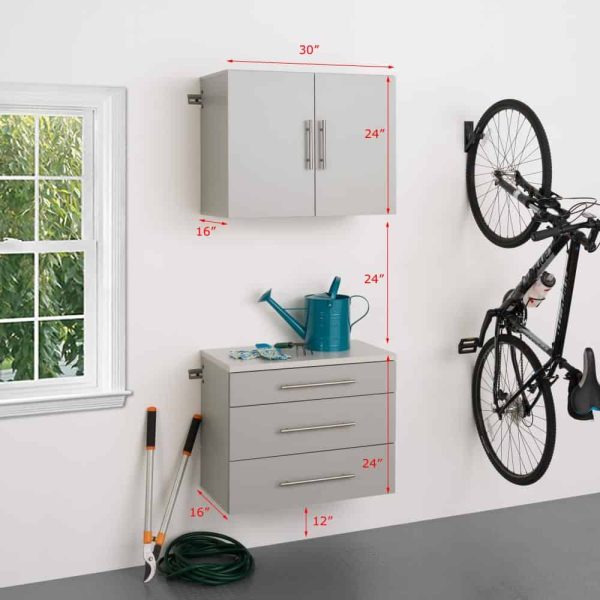 HangUps 30-in W x 72-in H Wood Composite Light Gray Wall-mount Utility Storage Cabinet - Image 2