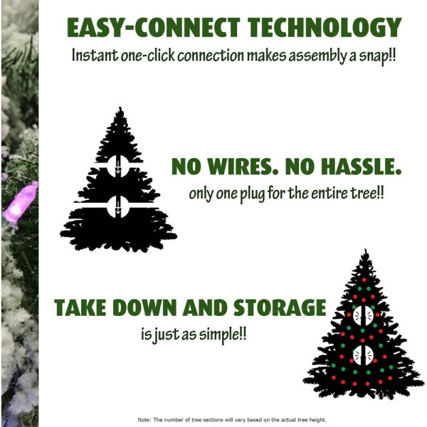 Fraser Hill Farm 9-ft Mountain Pine Pre-lit Flocked White Artificial Christmas Tree with Clear Incandescent Lights - Image 9