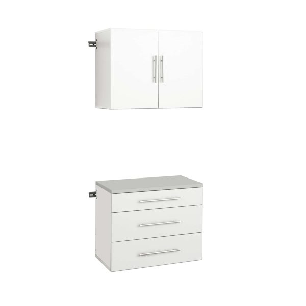 HangUps 30-in W x 72-in H Wood Composite White Wall-mount Utility Storage Cabinet