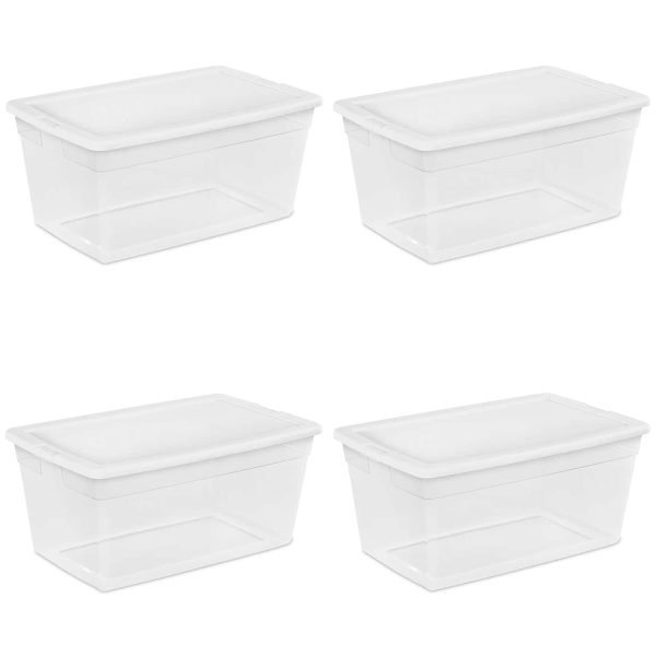 Corporation 4-Pack Large 22.5-Gallons (90-Quart) Clear Tote with Latching Lid - Image 2