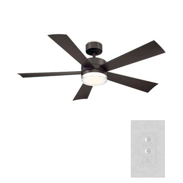 Modern Forms Wynd 52-in Bronze Integrated LED Indoor/Outdoor Smart Ceiling Fan with Light and Remote (5-Blade) - Image 2