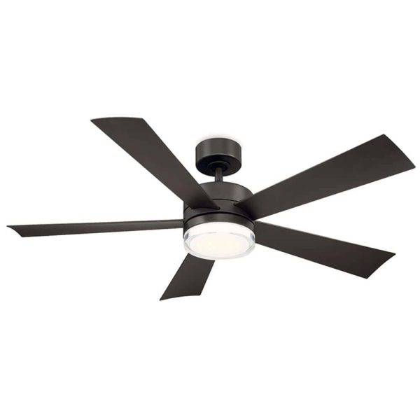 Modern Forms Wynd 52-in Bronze Integrated LED Indoor/Outdoor Smart Ceiling Fan with Light and Remote (5-Blade)