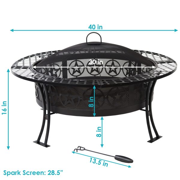 Decor 40-in W Black Steel Wood-Burning Fire Pit - Image 4