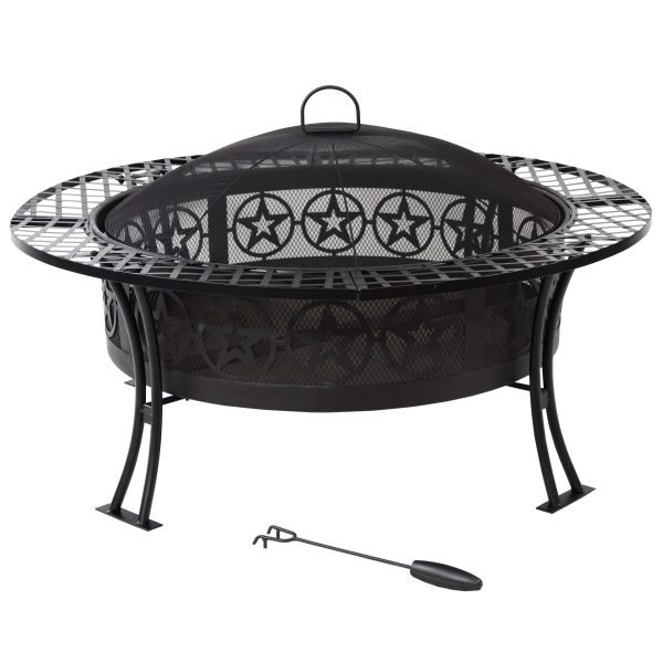 Decor 40-in W Black Steel Wood-Burning Fire Pit - Image 5
