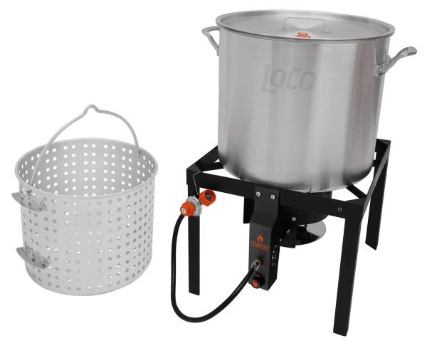 LoCo COOKERS Loco 80Qt kit 1-Burner Propane 20-lb Cylinder Electronic Stainless Steel Jet Cooker