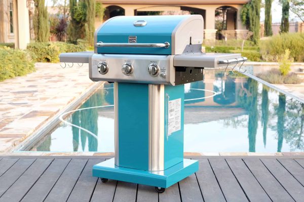 Teal 3-Burner Liquid Propane Gas Grill - Image 5