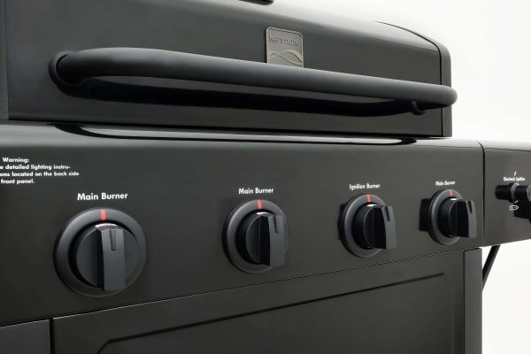 Black 4-Burner Liquid Propane Gas Grill with 1 Side Burner - Image 6