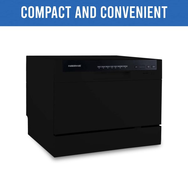 Professional FCD06ABBBKA 6-Pieces Countertop Dishwasher, Black - Image 4