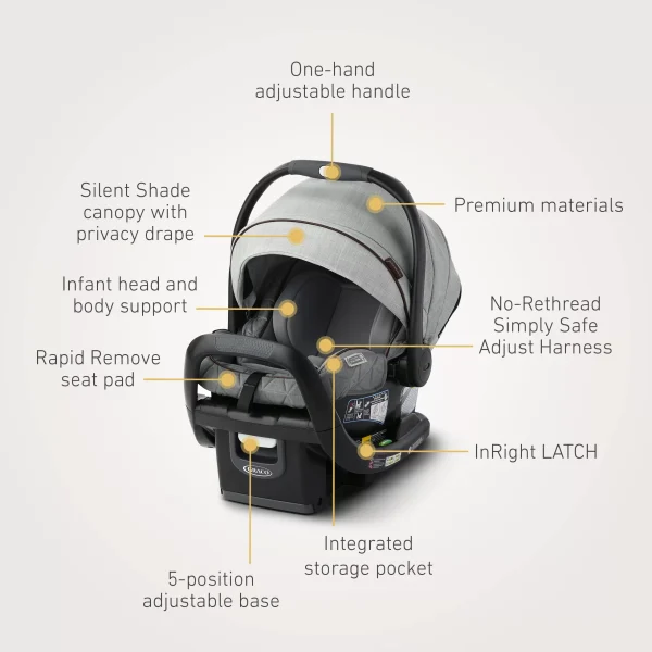 Graco Premier SnugRide SnugFit 35 XT Infant Car Seat, Midtown Collection- Midtown - Image 2
