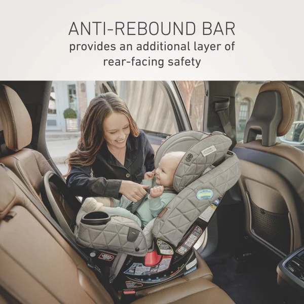 Graco Premier 4Ever DLX Extend2Fit SnugLock 4-in-1 Car Seat featuring Anti-Rebound Bar, Midtown Collection   Midtown - Image 5
