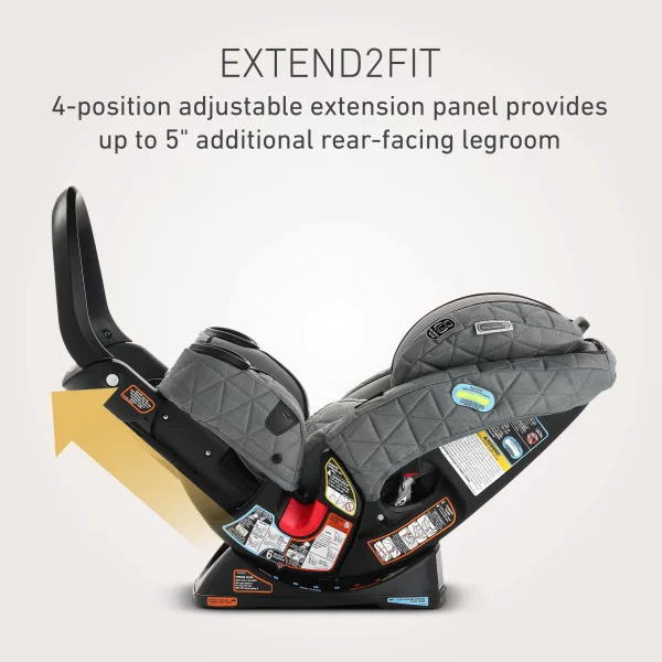 Graco Premier 4Ever DLX Extend2Fit SnugLock 4-in-1 Car Seat featuring Anti-Rebound Bar, Midtown Collection   Midtown - Image 6