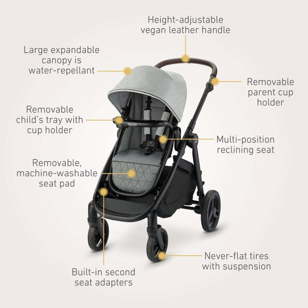 Graco Premier Modes Nest2Grow 4-in-1 Stroller, Midtown Collection   Midtown - Image 2