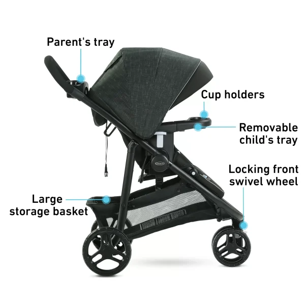 Graco Modes 3 Lite DLX Travel System with SnugRide 35 Lite LX Infant Car Seat   West Point - Image 2