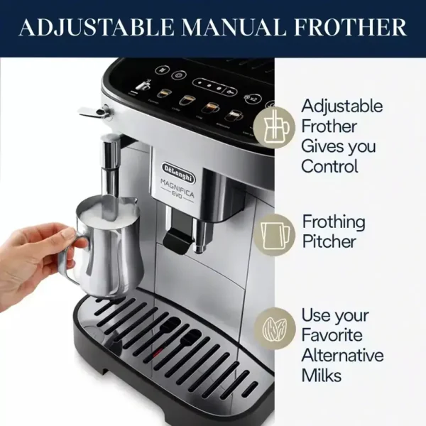 Magnifica Evo Coffee and Espresso Machine   Silver - Image 4