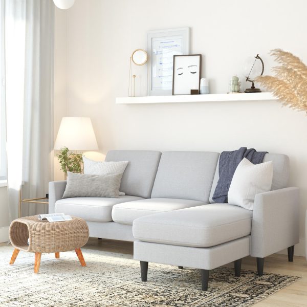 Mr. Kate Winston Reversible Sofa Sectional, Light Gray Linen - Image 3