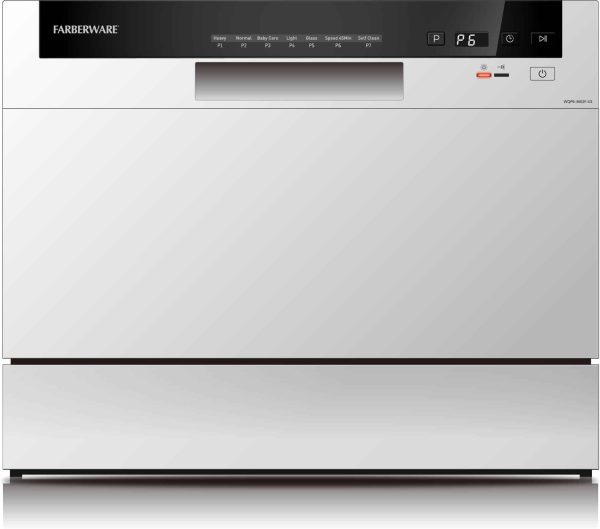 Professional FCD06ABBWHA 6-Pieces Countertop Dishwasher, White