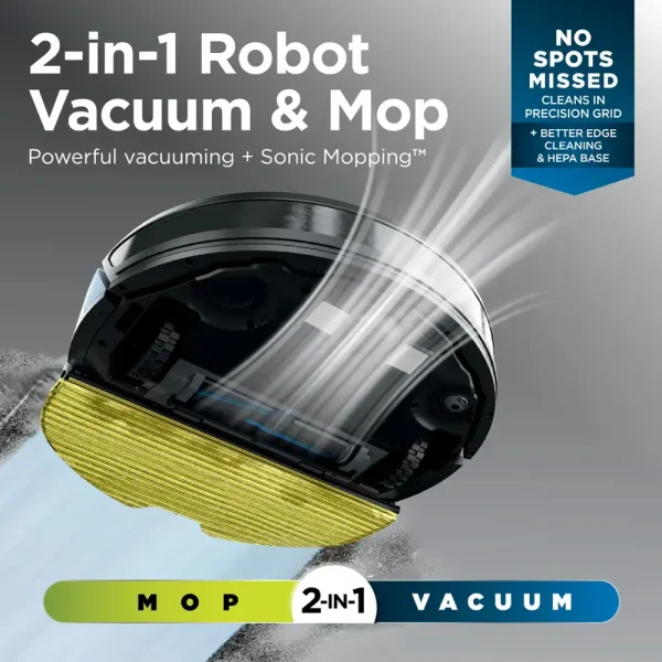 Matrix Plus 2-in-1 Robot Vacuum   Mop with Sonic Mopping, Matrix Clean, Home Mapping, HEPA Bagless Self Empty, WiFi   Black - Image 13