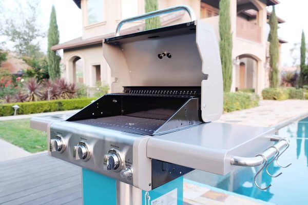Teal 3-Burner Liquid Propane Gas Grill - Image 12