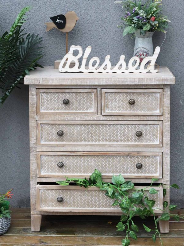 Parisloft 26.125-in W x 30.25-in H Wood Composite Brown with Whitewashed Freestanding Utility Storage Cabinet - Image 2