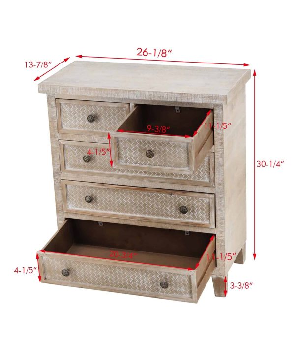 Parisloft 26.125-in W x 30.25-in H Wood Composite Brown with Whitewashed Freestanding Utility Storage Cabinet - Image 5