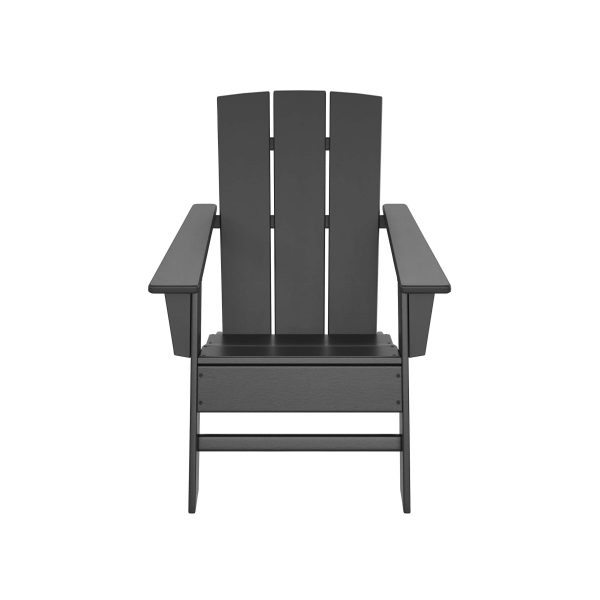 POLYWOOD Oakport Set of 2 Black Hdpe Frame Stationary Adirondack Chair with Slat Seat - Image 8