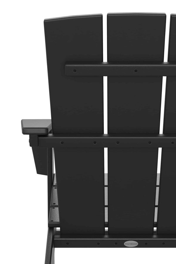 POLYWOOD Oakport Set of 2 Black Hdpe Frame Stationary Adirondack Chair with Slat Seat - Image 7