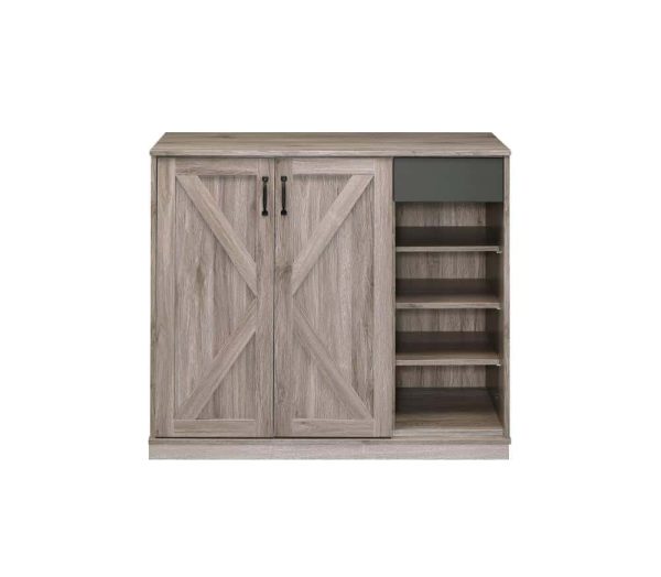Toski 45-in W x 40-in H Wood Composite Rustic Gray Oak Freestanding Utility Storage Cabinet - Image 4