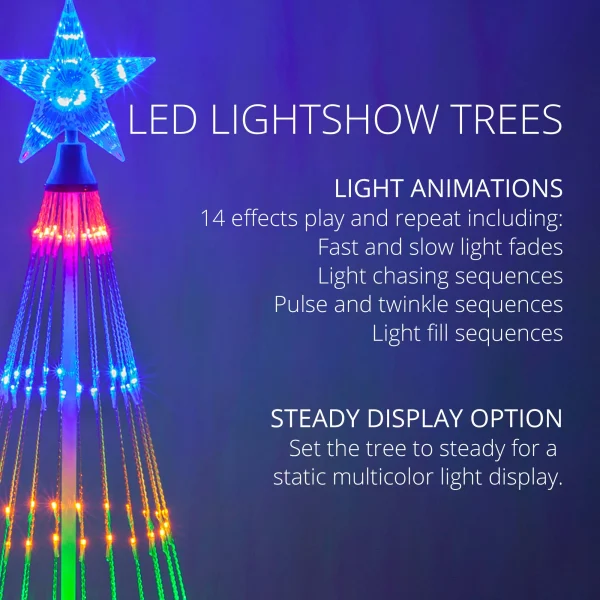 Kringle Traditions 144-in Christmas Tree Yard Decoration with Multicolor LED Lights - Image 5