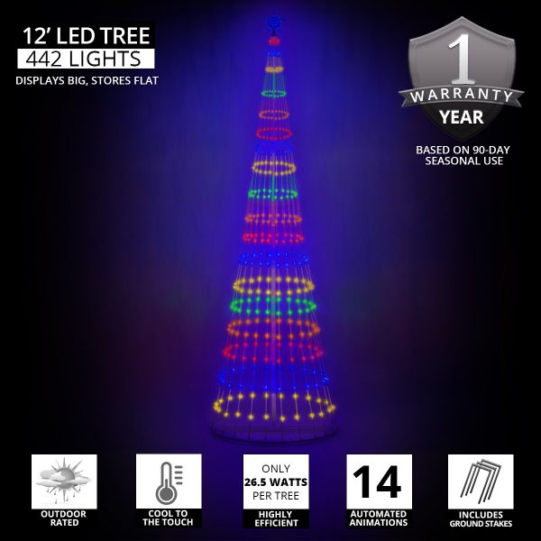 Kringle Traditions 144-in Christmas Tree Yard Decoration with Multicolor LED Lights - Image 7