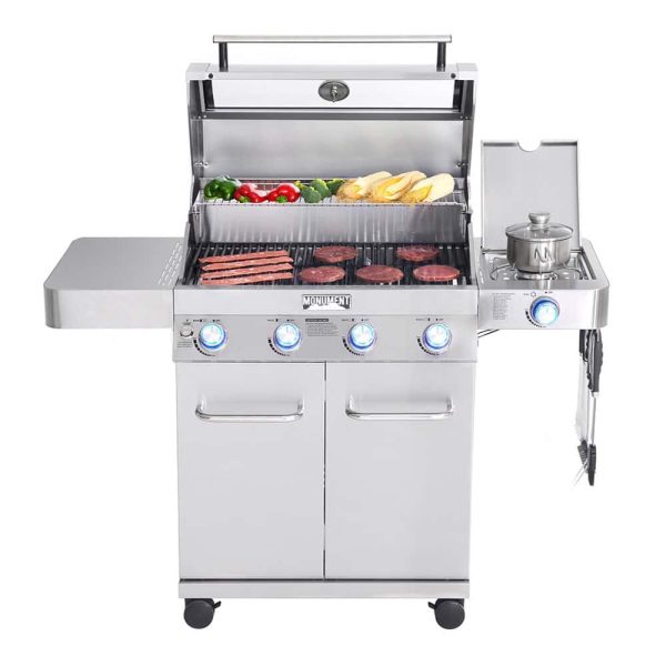 Clearview Stainless Steel 4-Burner Liquid Propane and Natural Gas Grill with 1 Side Burner - Image 6