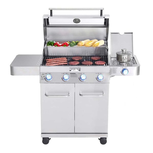 Clearview Stainless Steel 4-Burner Liquid Propane and Natural Gas Grill with 1 Side Burner - Image 5