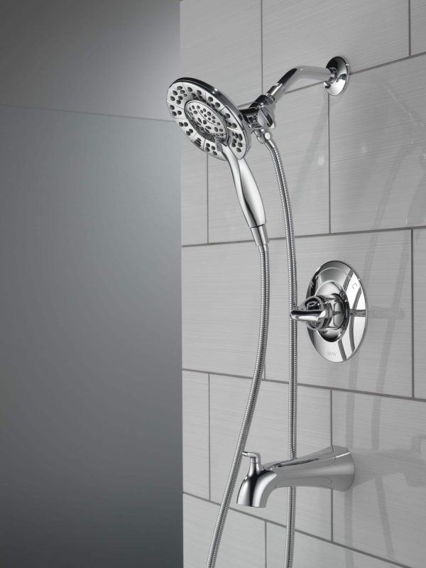 Arvo Chrome 1-handle Multi-function Round Bathtub and Shower Faucet Valve Included - Image 16