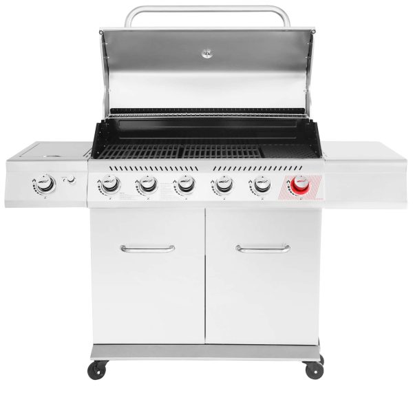 Stainless Steel 6-Burner Liquid Propane Gas Grill with 1 Side Burner - Image 2