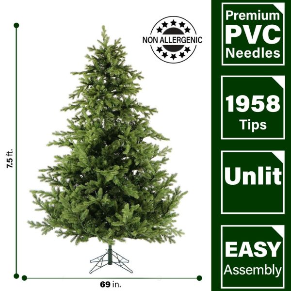 Fraser Hill Farm 7.5-ft Woodside Pine Artificial Christmas Tree - Image 9