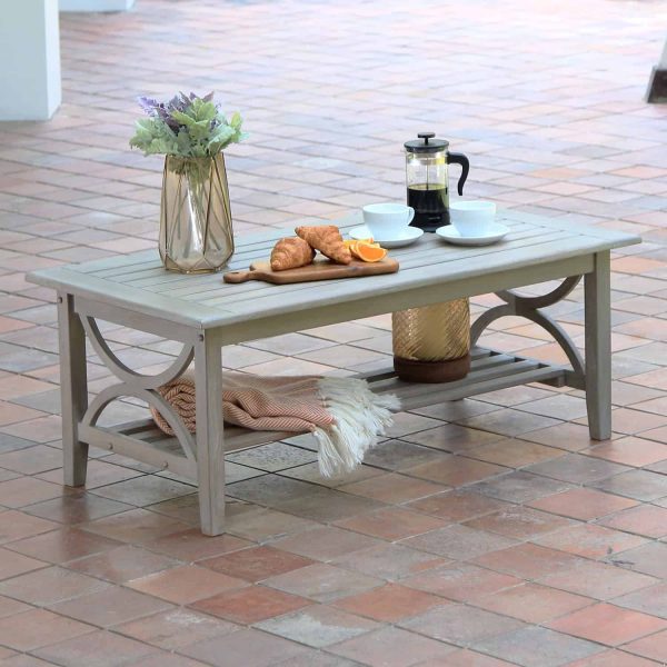 Casual Chester Rectangle Outdoor Coffee Table 25-in W x 48-in L