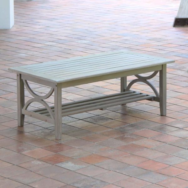 Casual Chester Rectangle Outdoor Coffee Table 25-in W x 48-in L - Image 5