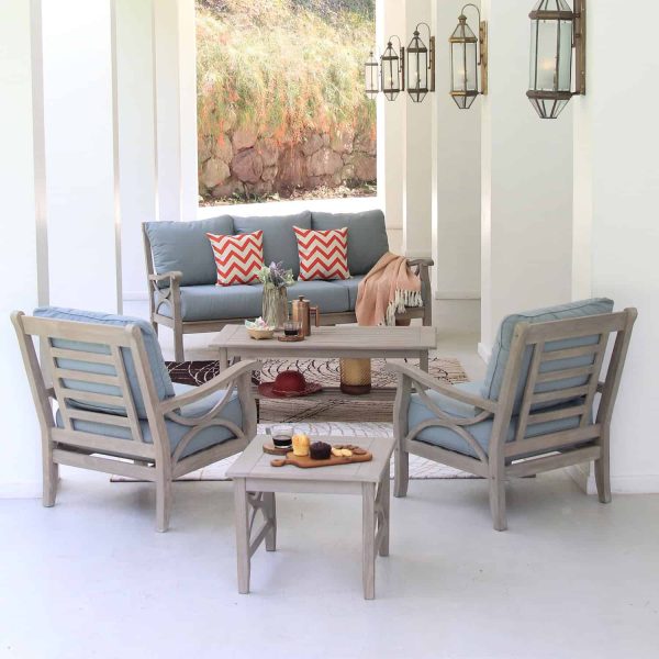 Casual Chester Rectangle Outdoor Coffee Table 25-in W x 48-in L - Image 4