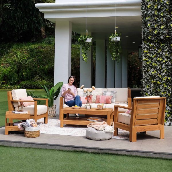 Casual Logan Rectangle Outdoor Coffee Table 23.5-in W x 48-in L - Image 2