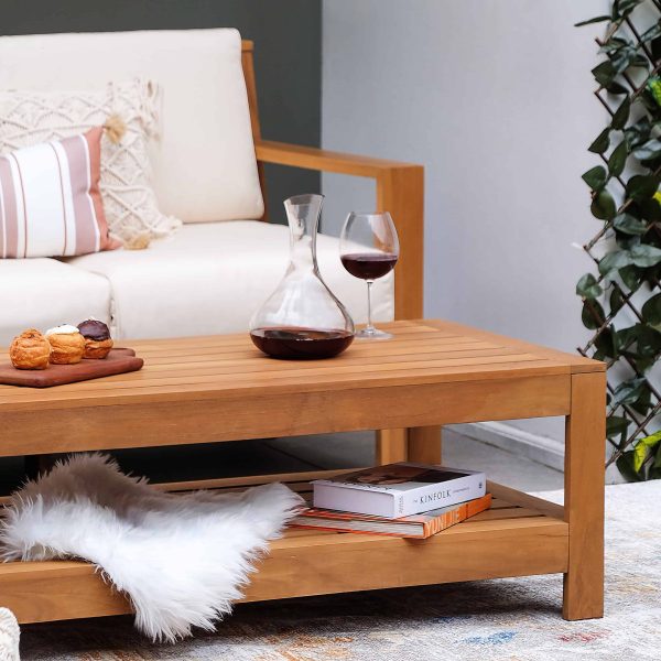 Casual Logan Rectangle Outdoor Coffee Table 23.5-in W x 48-in L - Image 3