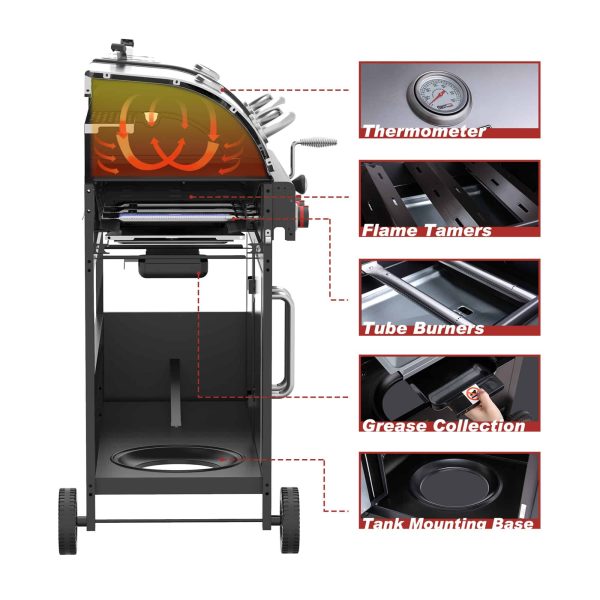 Black and Silverred Combo Grill - Image 4