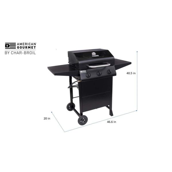Gourmet Black 3-Burner Liquid Propane Gas Grill - Image 13