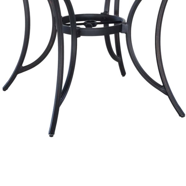 Mondawe Aluminum Round Outdoor Dining Table 48-in W x 48-in L with Umbrella Hole - Image 7