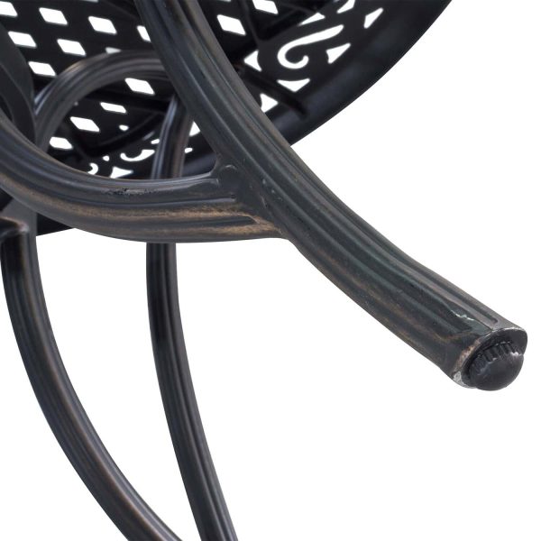 Mondawe Aluminum Round Outdoor Dining Table 48-in W x 48-in L with Umbrella Hole - Image 6
