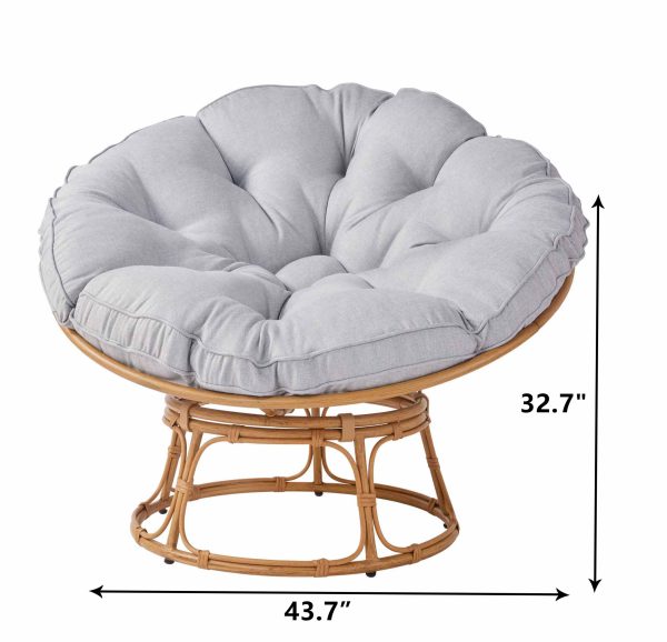 Homes   Gardens Papasan Chair, Grey Linen - Image 6